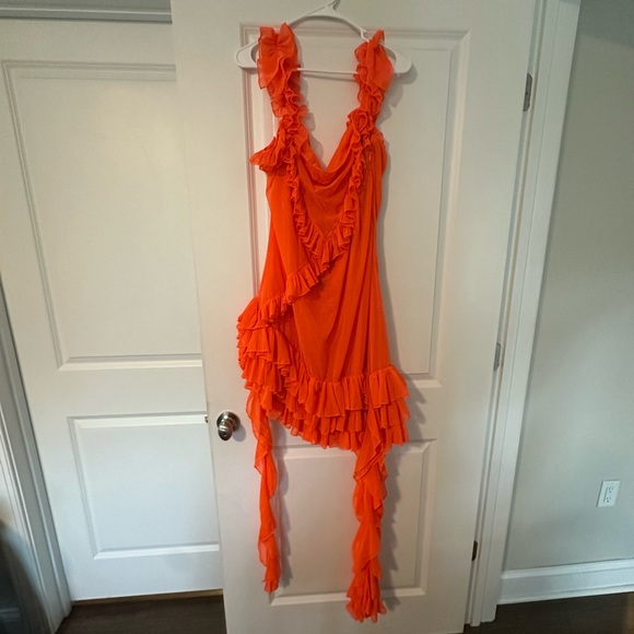Fashion Nova Dresses & Skirts - Bright Orange Ruffle Mini Dress